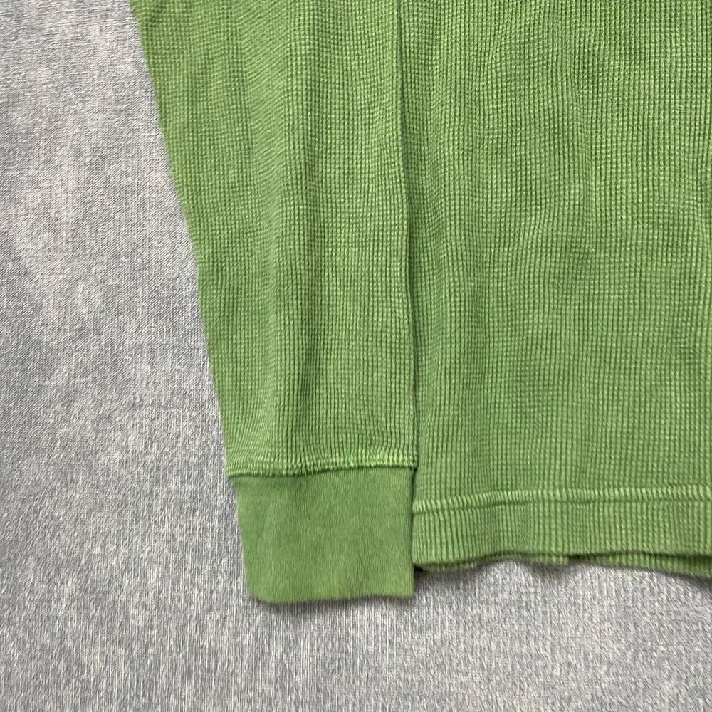 Gap Heavyweight Thermal T Shirt Boys Small Green Long Sleeve Crew Neck Casual